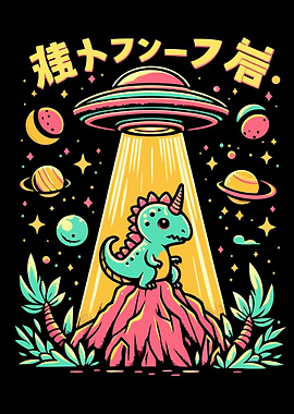 Cute Dino UFO