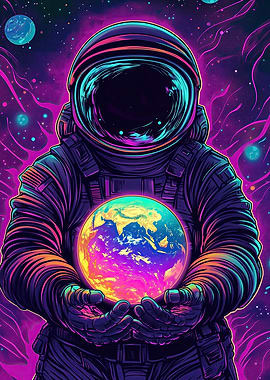 Astronaut Holding Earth