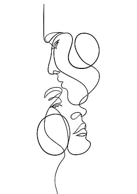 Line Art kiss Portrait