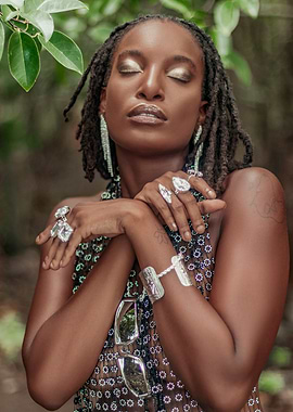 Woman with Silver Jewelry