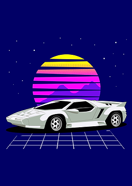 Retro 80s Sports Car