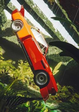 Red Sports Car Hanging