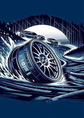 Racing Wheel Illustration
