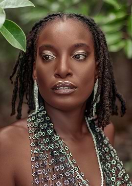Woman with Beaded Necklace