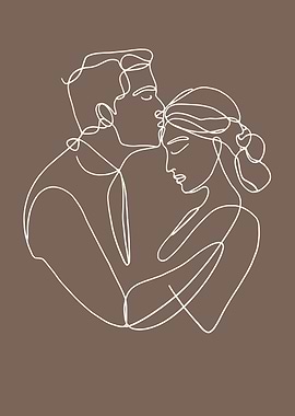 One Line Couple Art