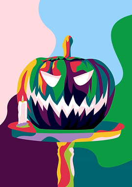 Colorful Halloween Pumpkin