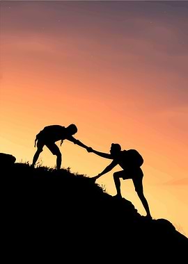 Helping Hand on Mountain