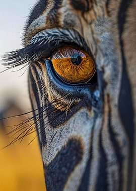 Zebra Eye Close-Up