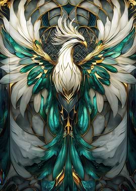 Kintsugi Phoenix Abstract