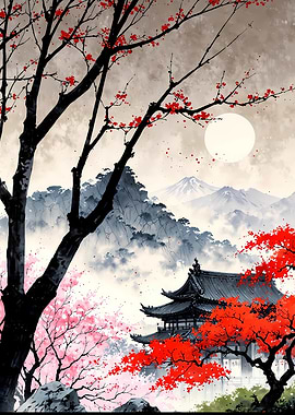 Japanese Temple Landscape