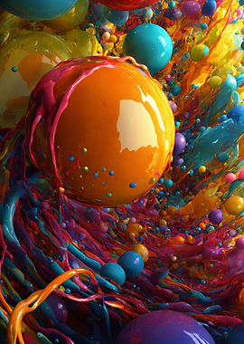Abstract Colorful Spheres
