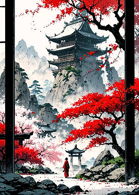 Japanese Temple Landscape