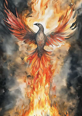 Phoenix Rising Watercolor