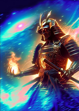 Samurai with Fireball