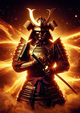 Samurai Warrior in Gold Energy