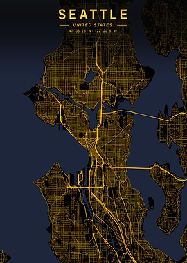 Seattle Golden City Map