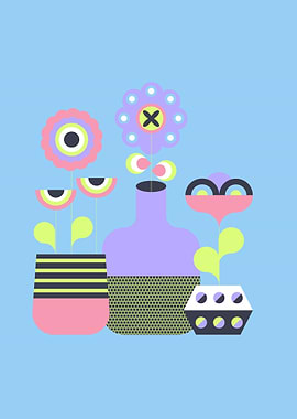 Geometric Flower Pot Art