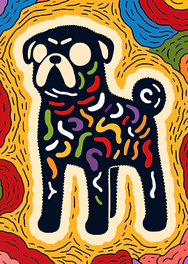 Pug Dog Colorful Abstract Art