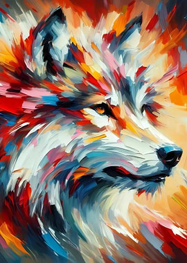 Wolf Painting Abstract