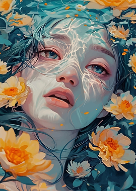 Water Nymph with Flowers