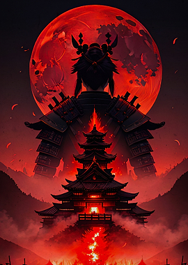 Samurai Burning Castle