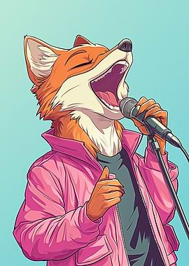 Singing Fox in Pink Jacket