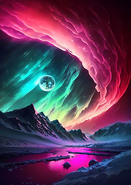 Aurora Borealis Landscape