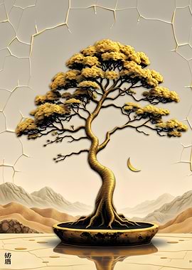 Golden Bonsai Tree