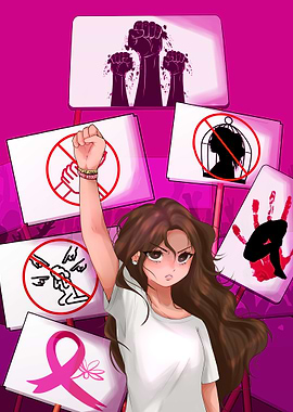 Woman Protesting for Equality