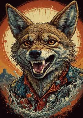 Coyote in Leather Jacket