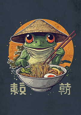 Frog Eating Ramen