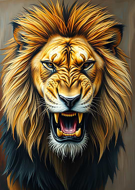 Roaring Lion Oil Portrait