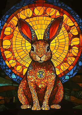 Stained Glass Rabbit