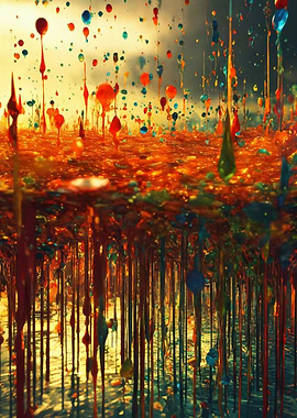 Abstract Paint Drips