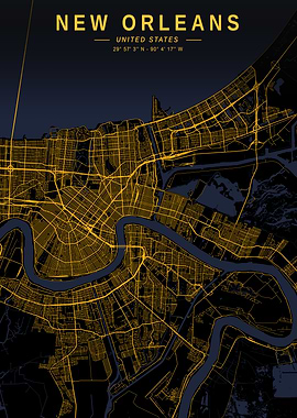 New Orleans Golden City Map