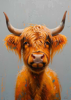 A friendly looking Highland Cow Portrait