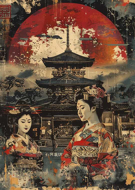 Geisha and Pagoda
