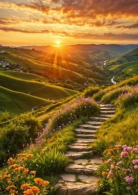 Sunset Mountain Path