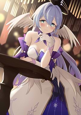 Angel Girl in Purple Dress