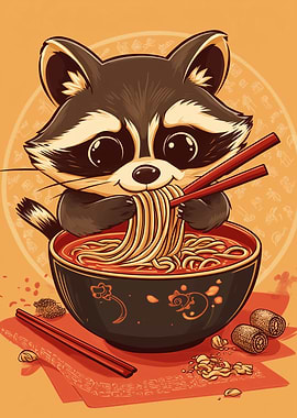 Raccoon ramen japan
