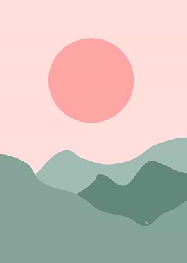 Pastel Mountain Sunset