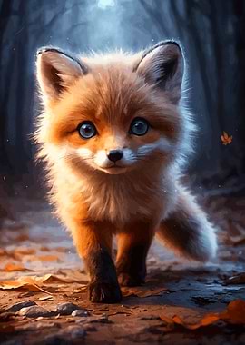 Cute Fox in Forest