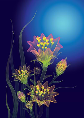 Neon Floral Art