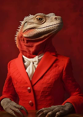 Lizard in Red Suit