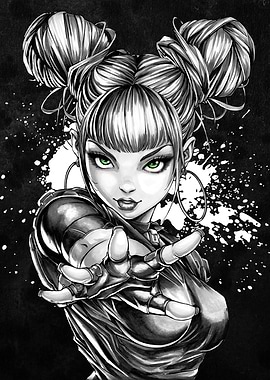 Girl with Green Eyes - Black and White