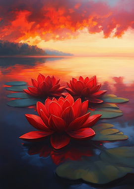 Lotus in the Sunset Glow