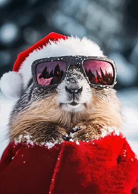 Cool Christmas Marmot