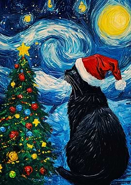 Starry Night Cat
