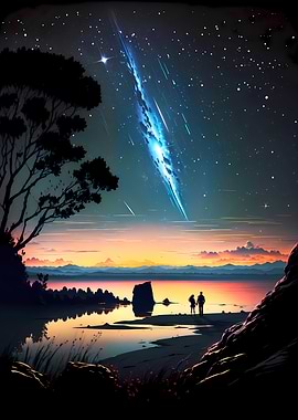 Couple Watching Meteor Shower