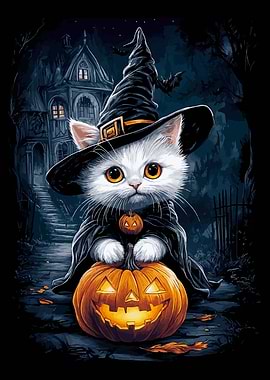 Halloween Witch Cat